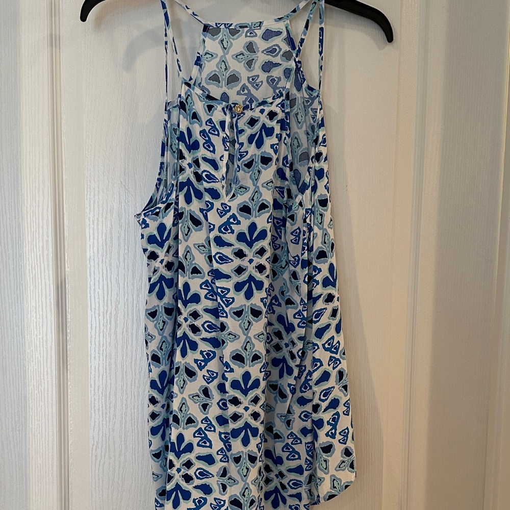 All For Color Blue and White Patterned Tank Top - Picture 3 of 4